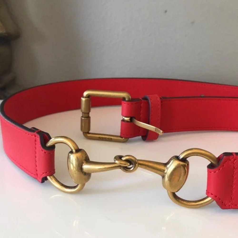 Gucci Horsebit Accent Leather Belt